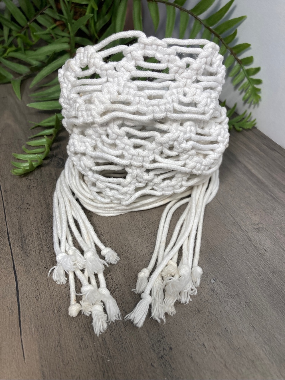 Boho Macrame Tie Belt With Long Fringe Ends Beach Chic
